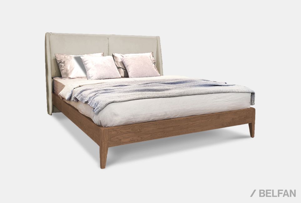 Кровать "Сакраменто" (мягкое изголовье) массив дуба 1