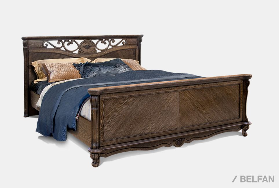 Кровать "Алези" (высокое изножье) массив и шпон дуба 1