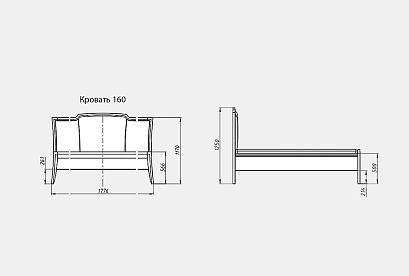 Кровать "Коста" (низкое изножье); без основания, без матраса; *ММ-350-02/16Б; (1600x2000); айвори с белой патиной