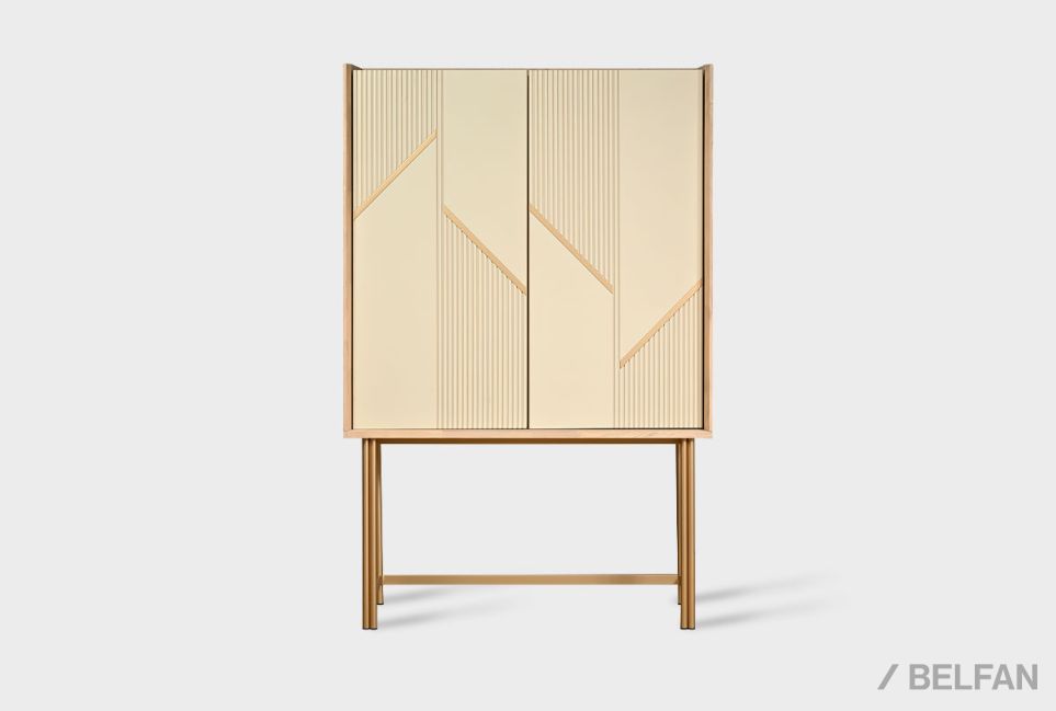 Тумба высокая «Авеню» шпон дуба, МДФ, металл 2