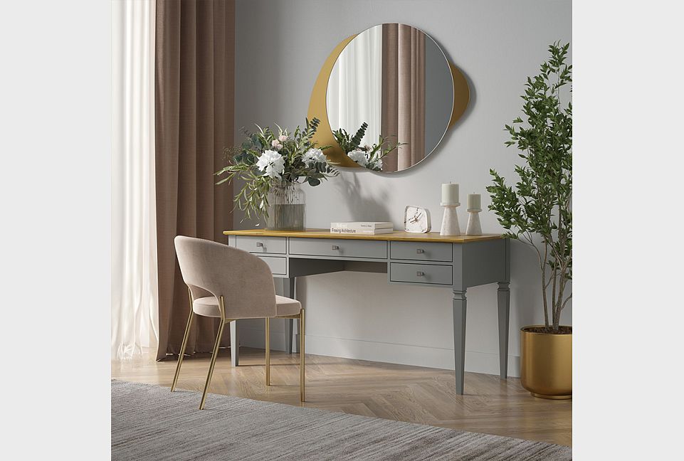 Стол письменный "Ольса-С" 005; серый 7042+антик 24