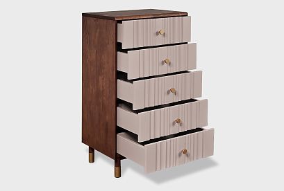 Комод "Меридиан" 5 (высокий); 5 ящиков; *А-017.105; к-шоколадный дуб, ф-нирвана