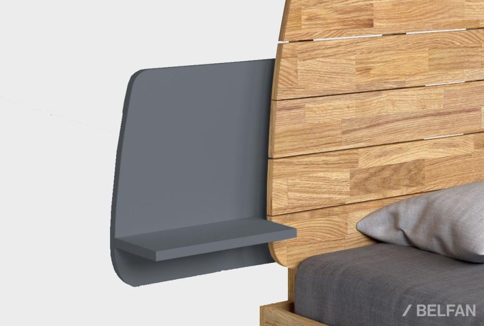 Полка прикроватная "Уоллстрит" массив дуба, МДФ 2