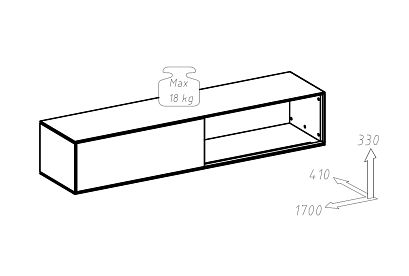Тумба навесная "Гринвуд" 170; бейц-масло