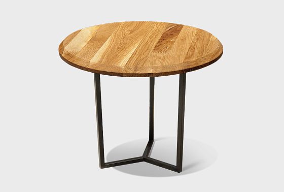 Стол журнальный "Арт" круглый 50 массив дуба, металл 2