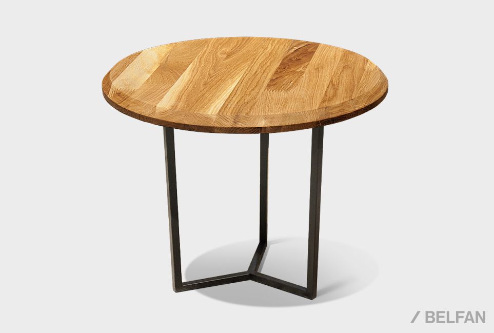 Стол журнальный "Арт" круглый 50 массив дуба, металл 1