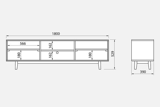 Тумба под ТВ навесная "Ирвинг" массив дуба 4