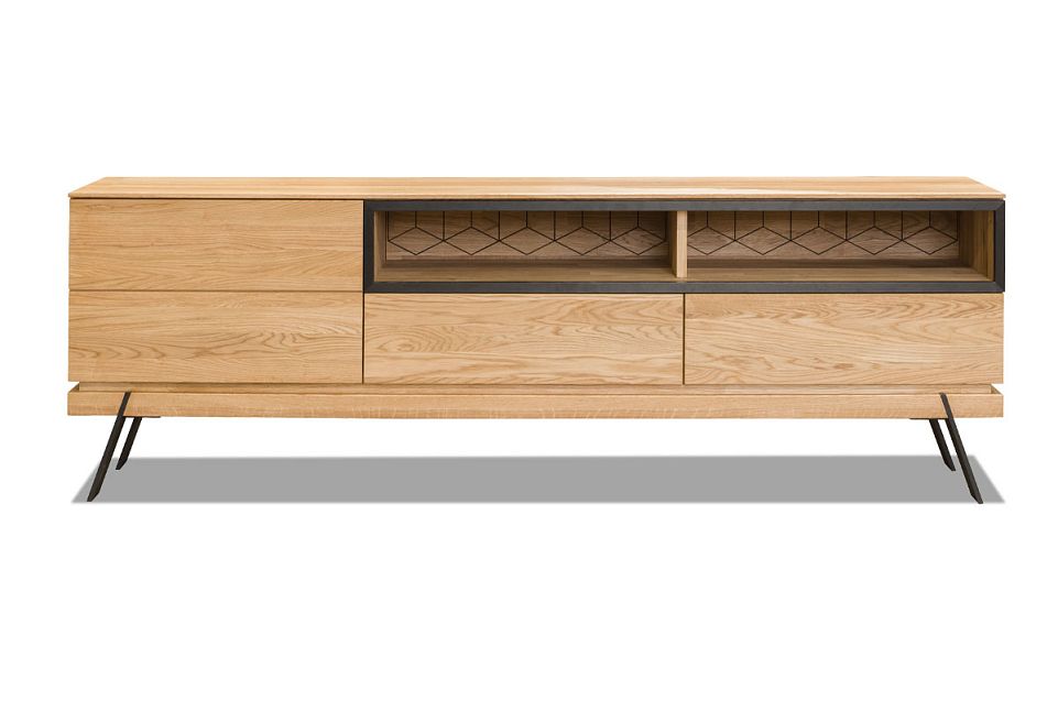 Тумба под ТВ "Этна" 180 (с нишей); без декора; дуб натуральный