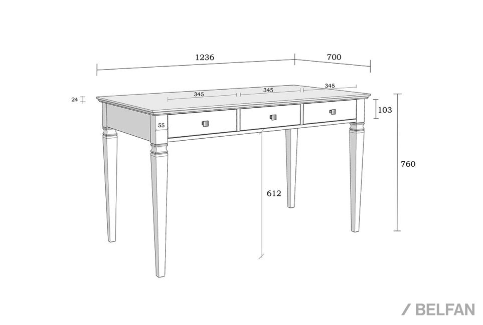 Стол письменный "Ольса" 003 массив сосны 4
