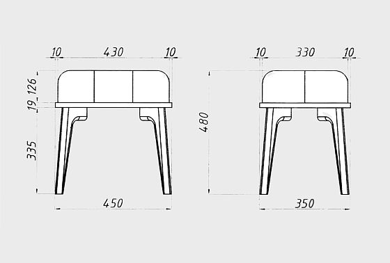 Банкетка "Элва" массив и шпон дуба 5