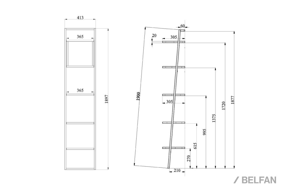 Стеллаж "Арт" 440 массив дуба, металл 3