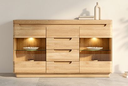 Тумба-бар "Бремен"; с подсветкой; дуб натуральный