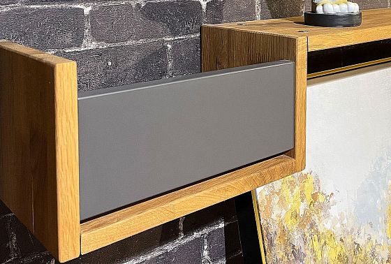 Полка с нишей "Уоллстрит" (левая) массив дуба, МДФ 3