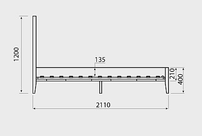 Кровать "Чикаго"; без основания, без матраса; *ВМФ-1763; (1600x2000); платина; Avelina 9534