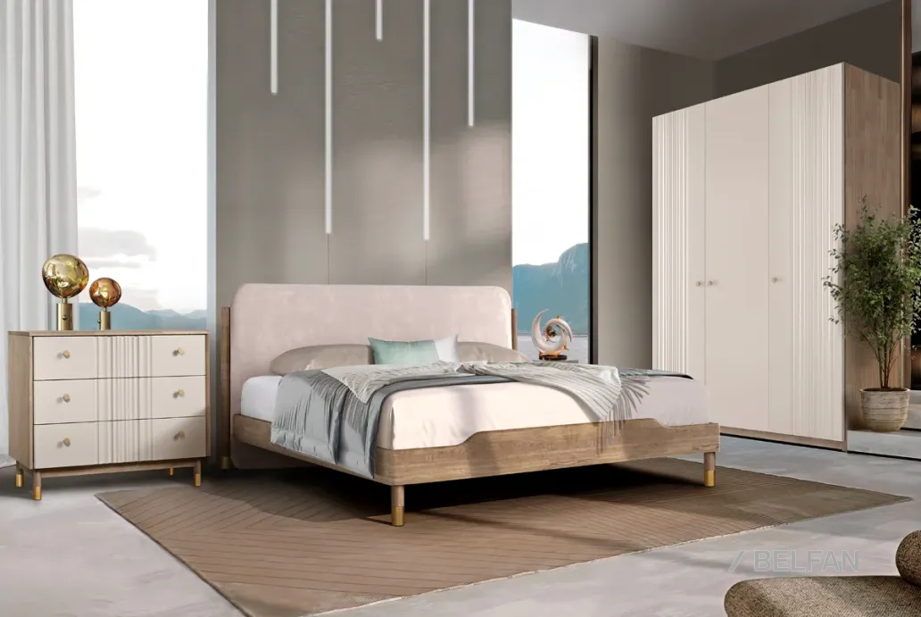 Спальня «Меридиан» #3 к-торфяной дуб, ф-панна котта