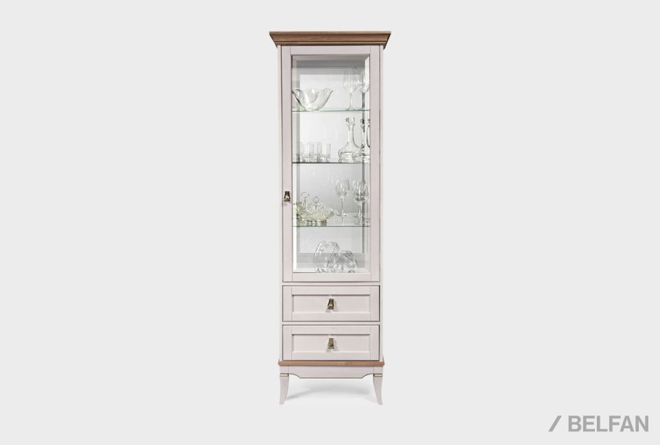 Витрина 1-но дверная "Стюарт" (правая) массив и шпон дуба 3