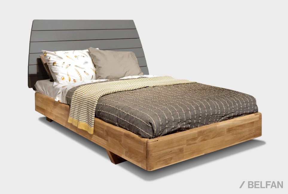 Кровать "Уоллстрит" (комбинированная) массив дуба, МДФ 1