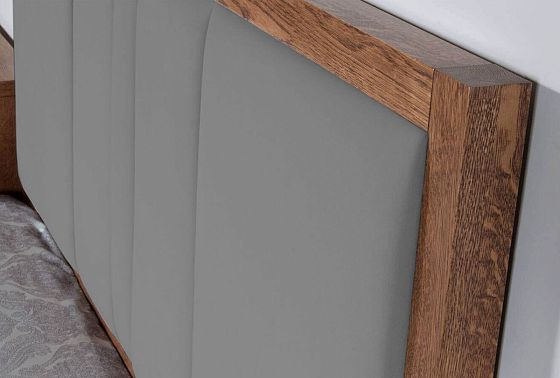 Кровать «Дакота» (мягкое изголовье) массив и шпон дуба, МДФ 5