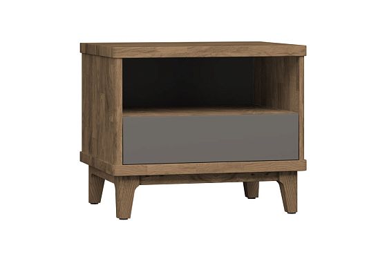 Тумба прикроватная "Уоллстрит" (с нишей) массив дуба, МДФ 7