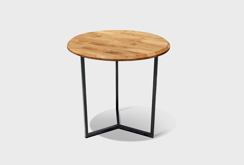 Стол журнальный "Арт" круглый 40; бейц-масло, чёрный металл