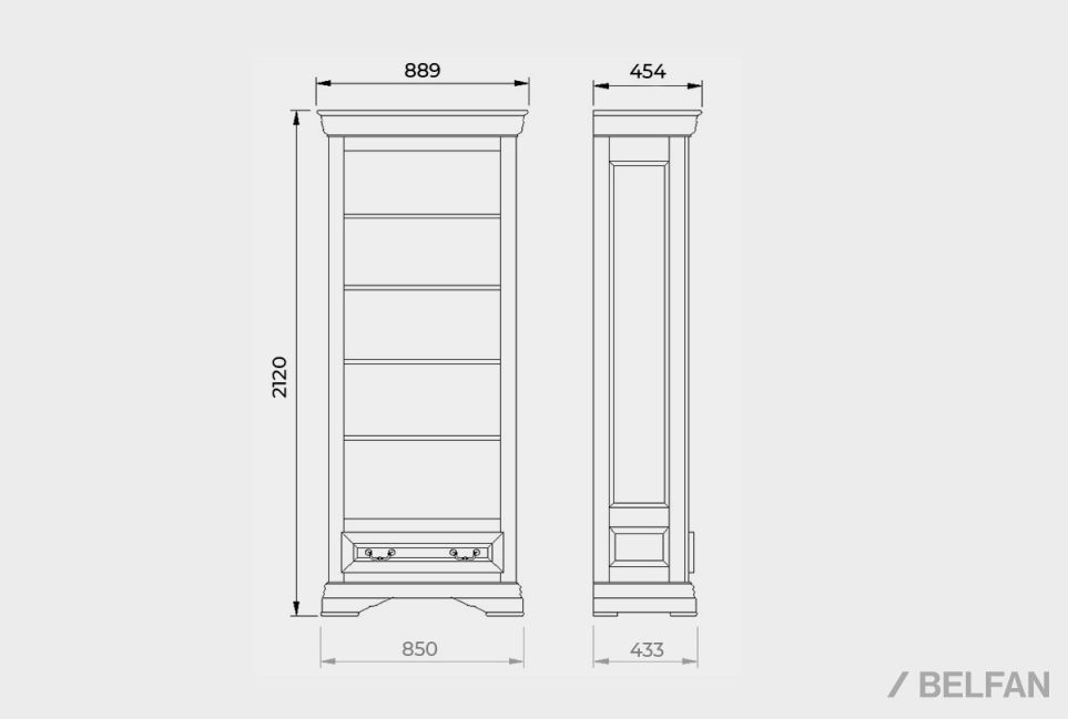 Стеллаж "Оливия" массив и шпон ольхи 9