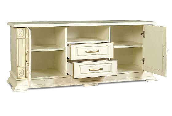 Тумба под ТВ "Верди Люкс ТВ2/1" (глухие двери) массив и шпон дуба 4