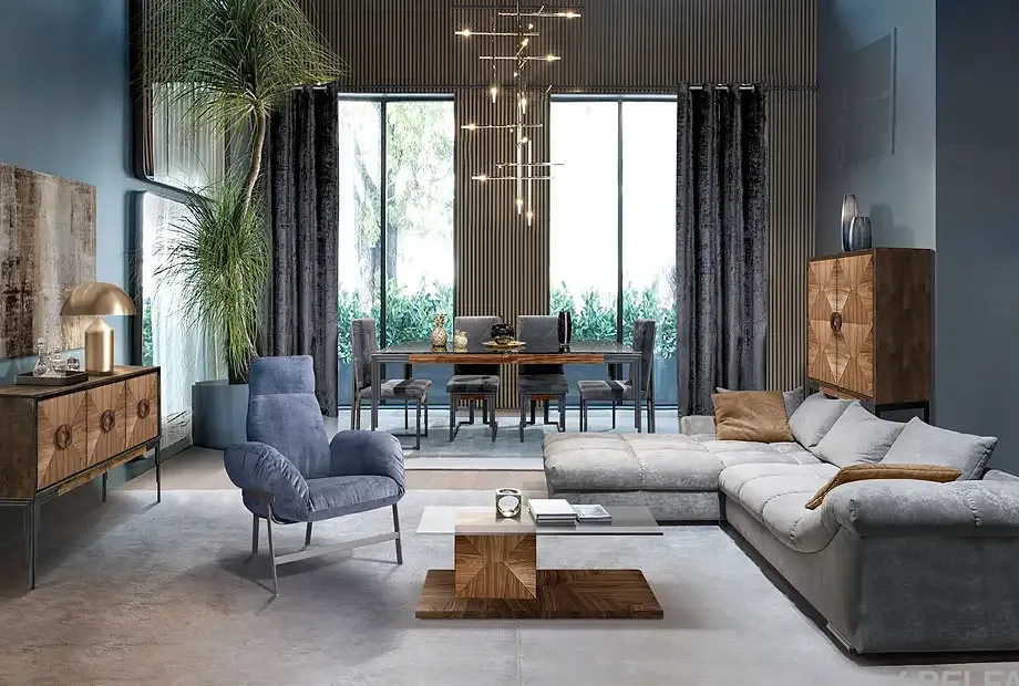 Лаунж диван с оттоманкой #2