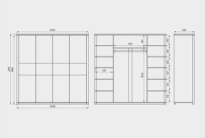 Шкаф для одежды 4-х дверный "Норд"