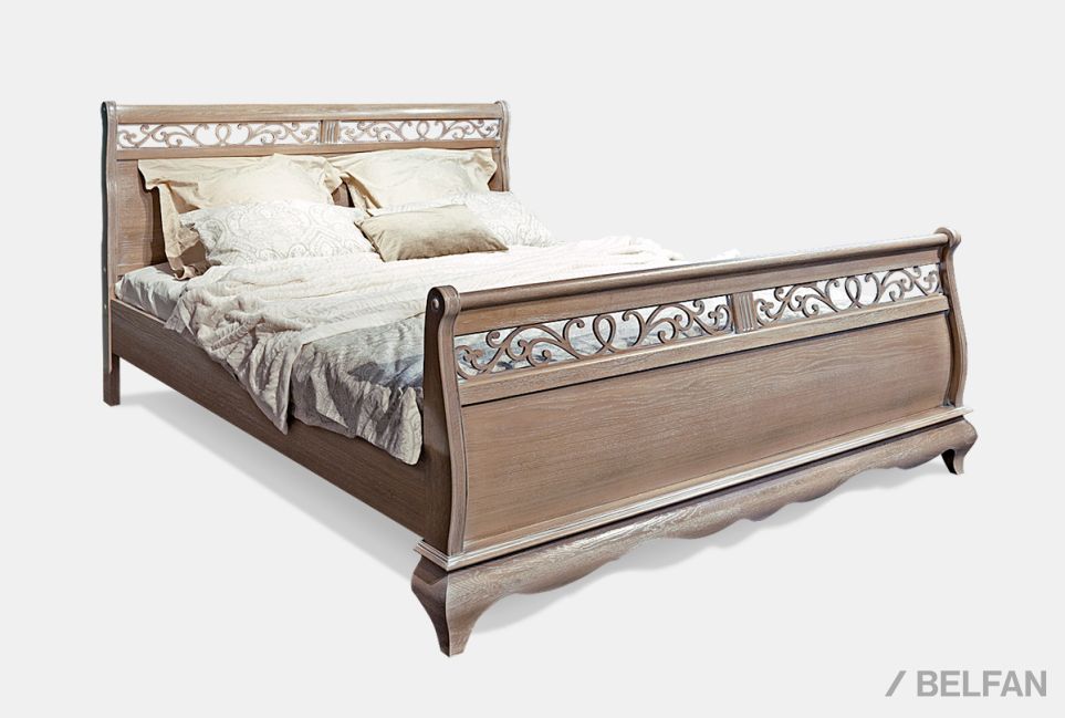 Кровать "Тэфи" (высокое изножье) массив и шпон дуба 1