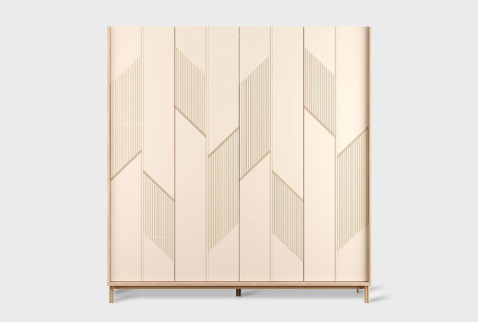 Шкаф для одежды 4-х дверный «Авеню»; к-персиковое масло, ф-нюд