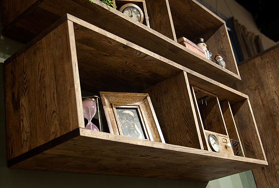 Полка настенная "Cube Design" 2 массив дуба 5