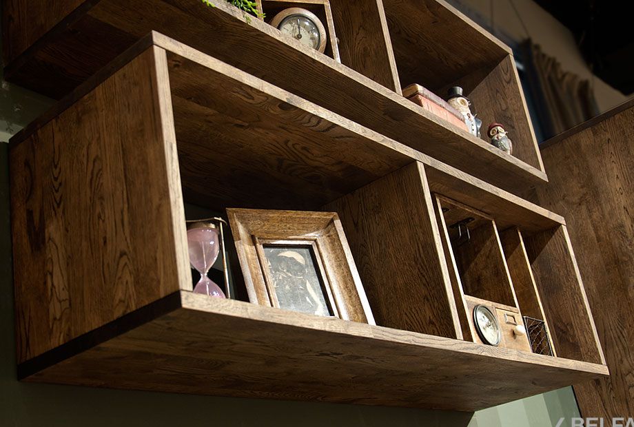 Полка настенная "Cube Design" 2 массив дуба 3