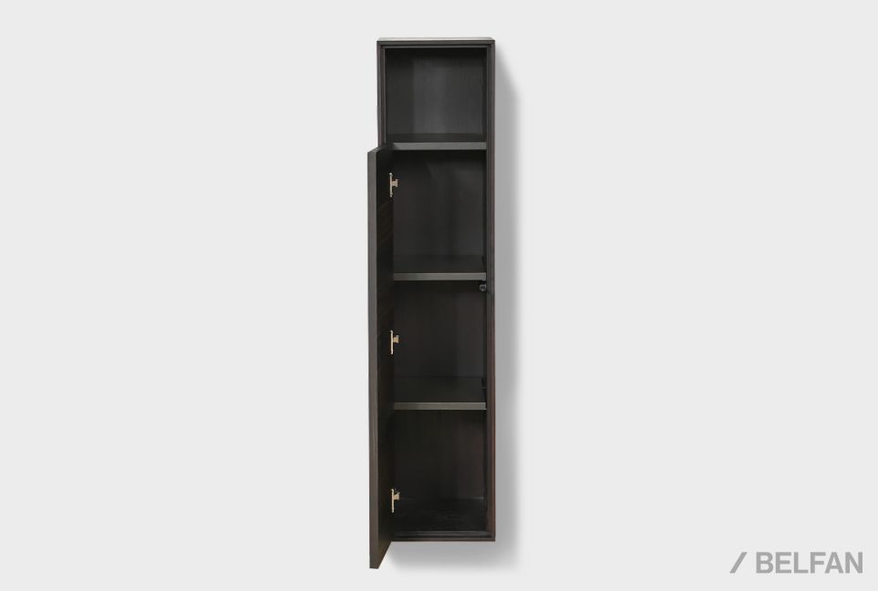 Шкаф настенный узкий "Монреаль" (левый) шпон дуба, МДФ 3