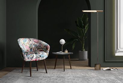 "Тиана" кресло; нераскл.; 12; дуб лак; Forest 1 (гр. 3/Турция)