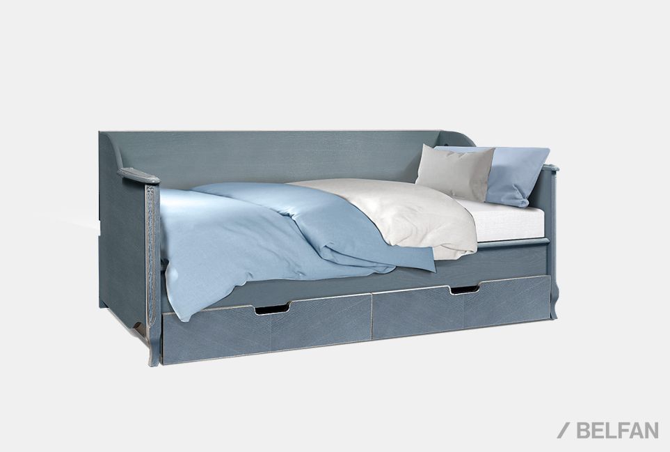 Кровать односпальная "Катрин" 90 массив и шпон дуба 1