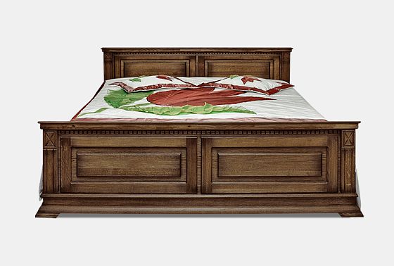 Кровать "Верди Люкс" (высокое изножье) с подъемным механизмом массив и шпон дуба 3