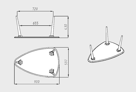 Стол журнальный "Арт" 90 (капля) массив дуба 10