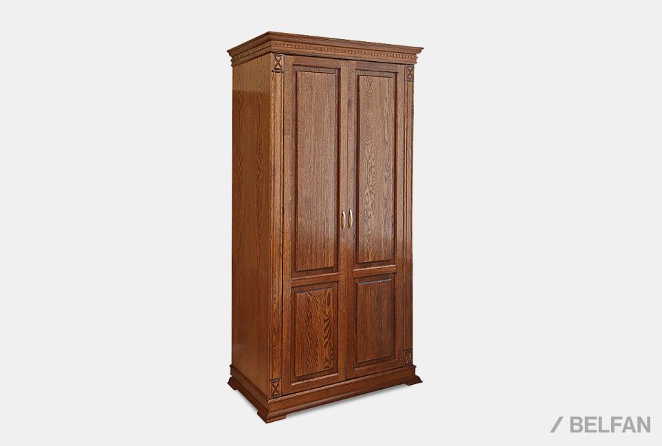 Шкаф 2-х дверный "Верди Люкс" массив и шпон дуба 1