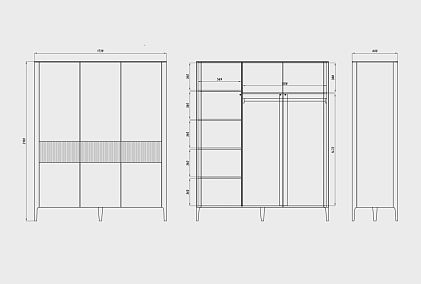 Шкаф для одежды 3-х дверный "Бергамо"