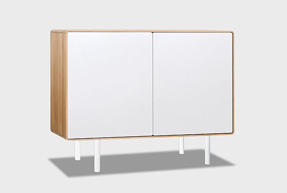 Тумба "Норман" 2 массив дуба, МДФ, металл 4