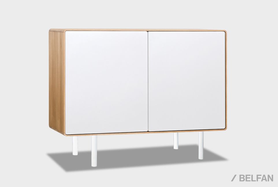 Тумба "Норман" 2 массив дуба, МДФ, металл 1