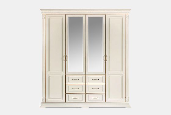 Шкаф 4-х дверный "Верди Люкс" массив и шпон дуба 4