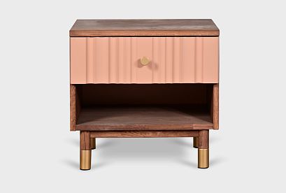 Тумба прикроватная "Меридиан" (с нишей); *А-017.07; к-шоколадный дуб, ф-дымчатая роза