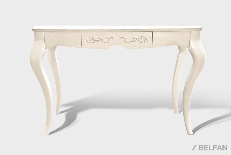 Стол туалетный "Соната" с декором (без надставки) массив и шпон дуба 1