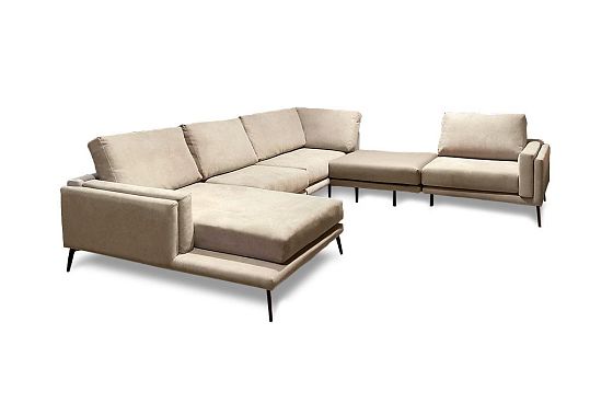 "Walker" диван угловой с оттоманкой и пуфом  4