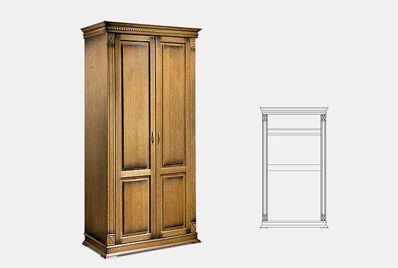 Шкаф для одежды 2-х дв. "Верди Люкс 2/4" массив и шпон дуба 2