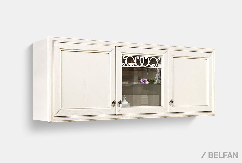 Шкаф навесной 3-х дв. "Тэфи" массив и шпон дуба 2