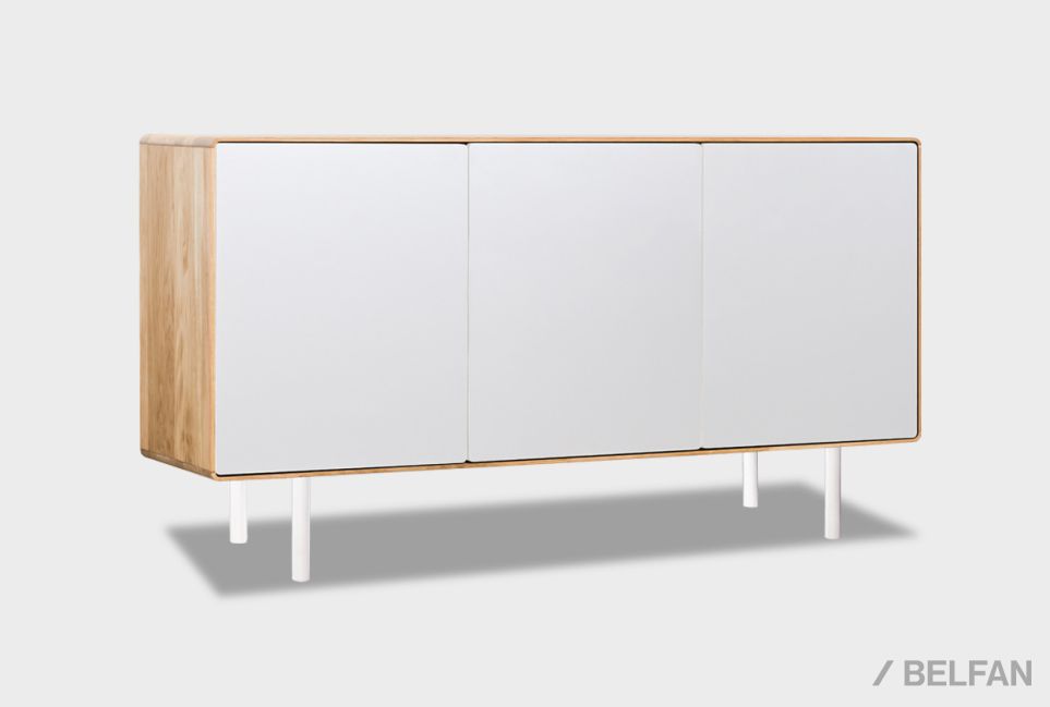 Тумба "Норман" 3 массив дуба, МДФ, металл 1