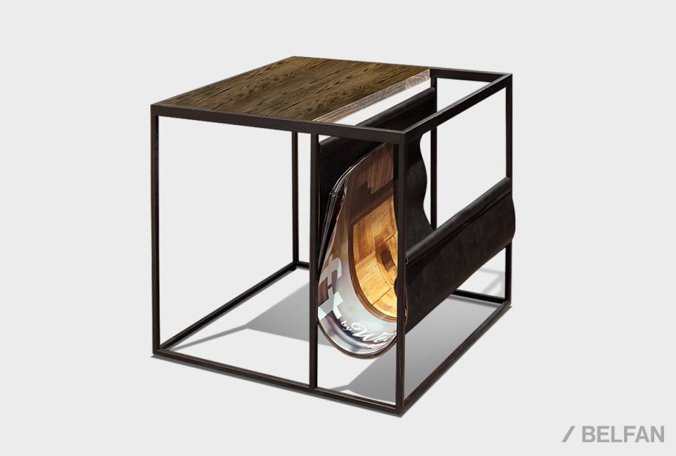 Стол журнальный "Арт" c газетницей массив дуба 1