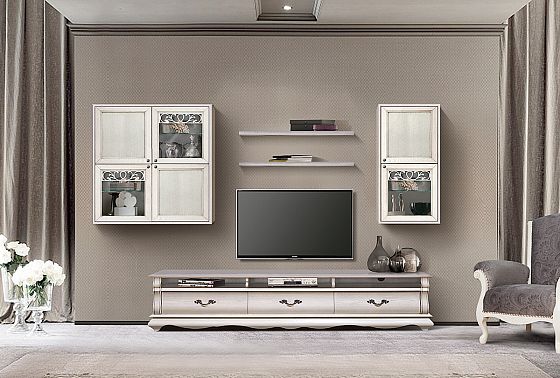 Шкаф навесной 2-х секционный "Тэфи" (левый) массив и шпон дуба 6